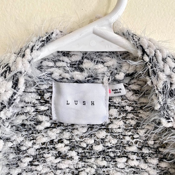 Lush White Gray Long Duster Cardigan Sz S - Picture 6 of 7